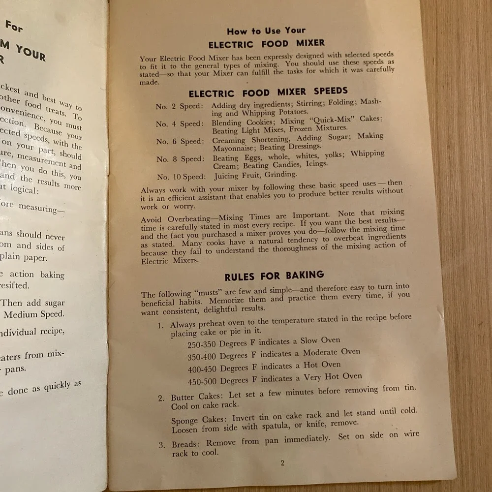 Montgomery Ward Food‎ Mixer Instructions Recipe Book Booklet Cookbook 1950